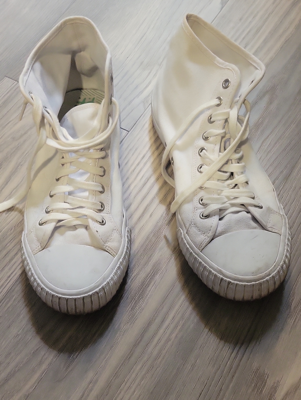 P.F. Flyers White High-Top Canvas Sneakers
